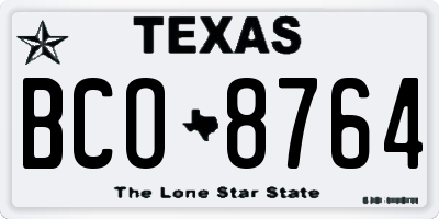 TX license plate BCO8764