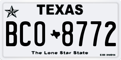 TX license plate BCO8772