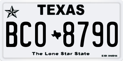 TX license plate BCO8790