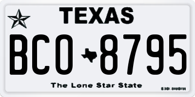 TX license plate BCO8795