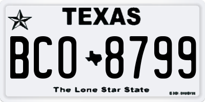 TX license plate BCO8799
