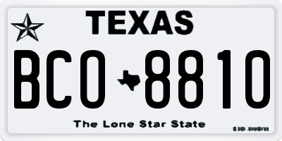 TX license plate BCO8810