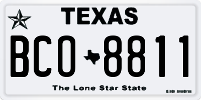 TX license plate BCO8811