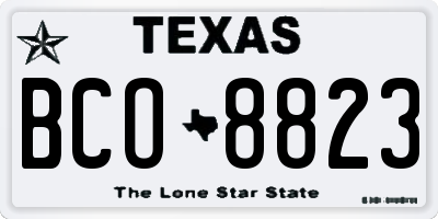 TX license plate BCO8823