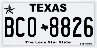 TX license plate BCO8826