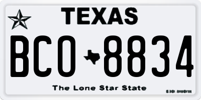 TX license plate BCO8834