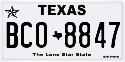 TX license plate BCO8847