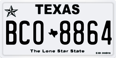 TX license plate BCO8864