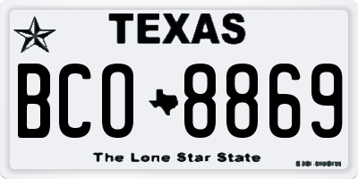 TX license plate BCO8869