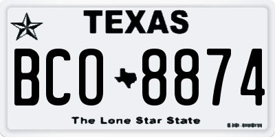 TX license plate BCO8874