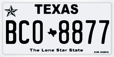 TX license plate BCO8877