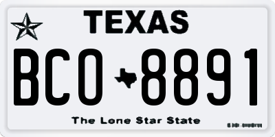 TX license plate BCO8891