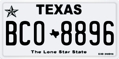TX license plate BCO8896