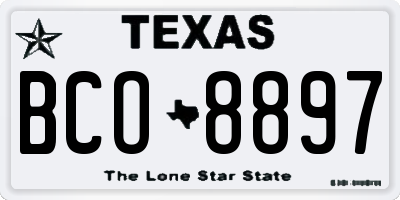 TX license plate BCO8897