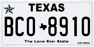 TX license plate BCO8910