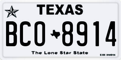 TX license plate BCO8914