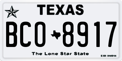 TX license plate BCO8917