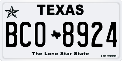 TX license plate BCO8924