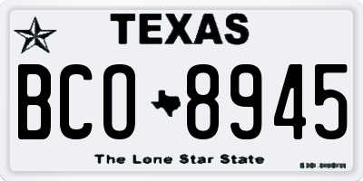 TX license plate BCO8945