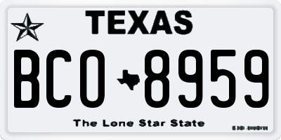 TX license plate BCO8959
