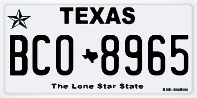 TX license plate BCO8965