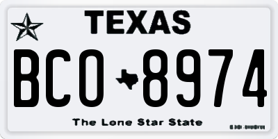 TX license plate BCO8974