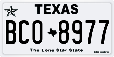 TX license plate BCO8977