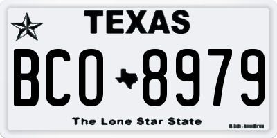 TX license plate BCO8979