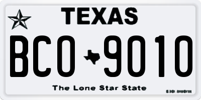 TX license plate BCO9010