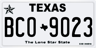 TX license plate BCO9023