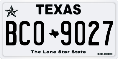TX license plate BCO9027