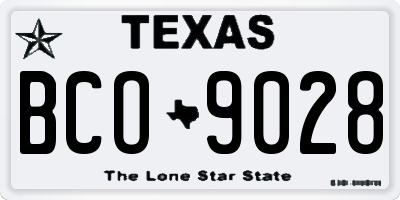 TX license plate BCO9028