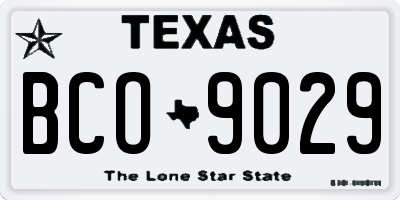 TX license plate BCO9029