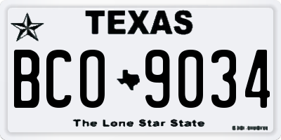 TX license plate BCO9034