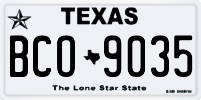 TX license plate BCO9035