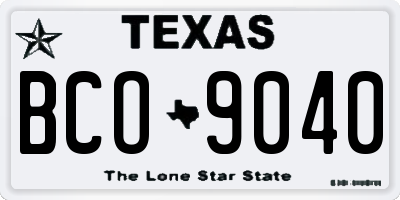 TX license plate BCO9040