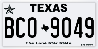 TX license plate BCO9049