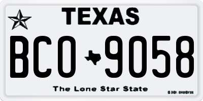 TX license plate BCO9058