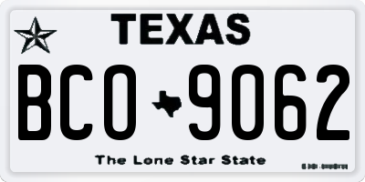 TX license plate BCO9062