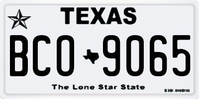 TX license plate BCO9065