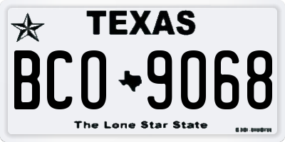 TX license plate BCO9068