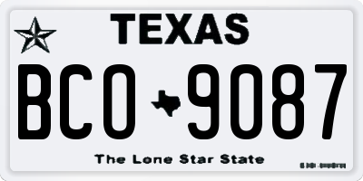 TX license plate BCO9087
