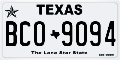 TX license plate BCO9094
