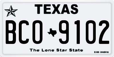 TX license plate BCO9102