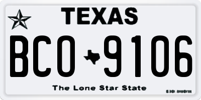 TX license plate BCO9106