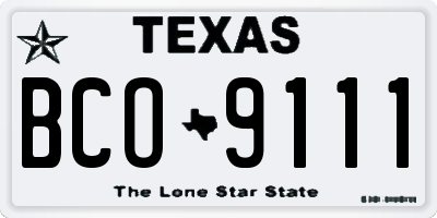 TX license plate BCO9111