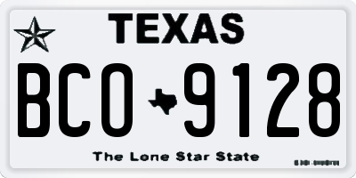 TX license plate BCO9128
