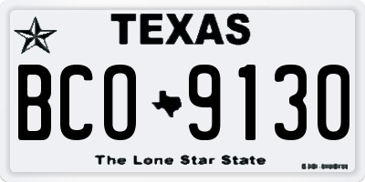 TX license plate BCO9130