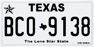 TX license plate BCO9138