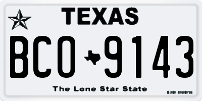 TX license plate BCO9143